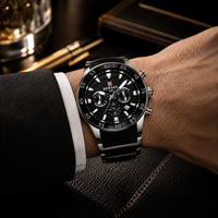 Luxury Gold & Black Stainless Steel Chronograph Watch
