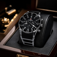 Luxury Gold & Black Stainless Steel Chronograph Watch