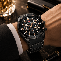 Luxury Gold & Black Stainless Steel Chronograph Watch
